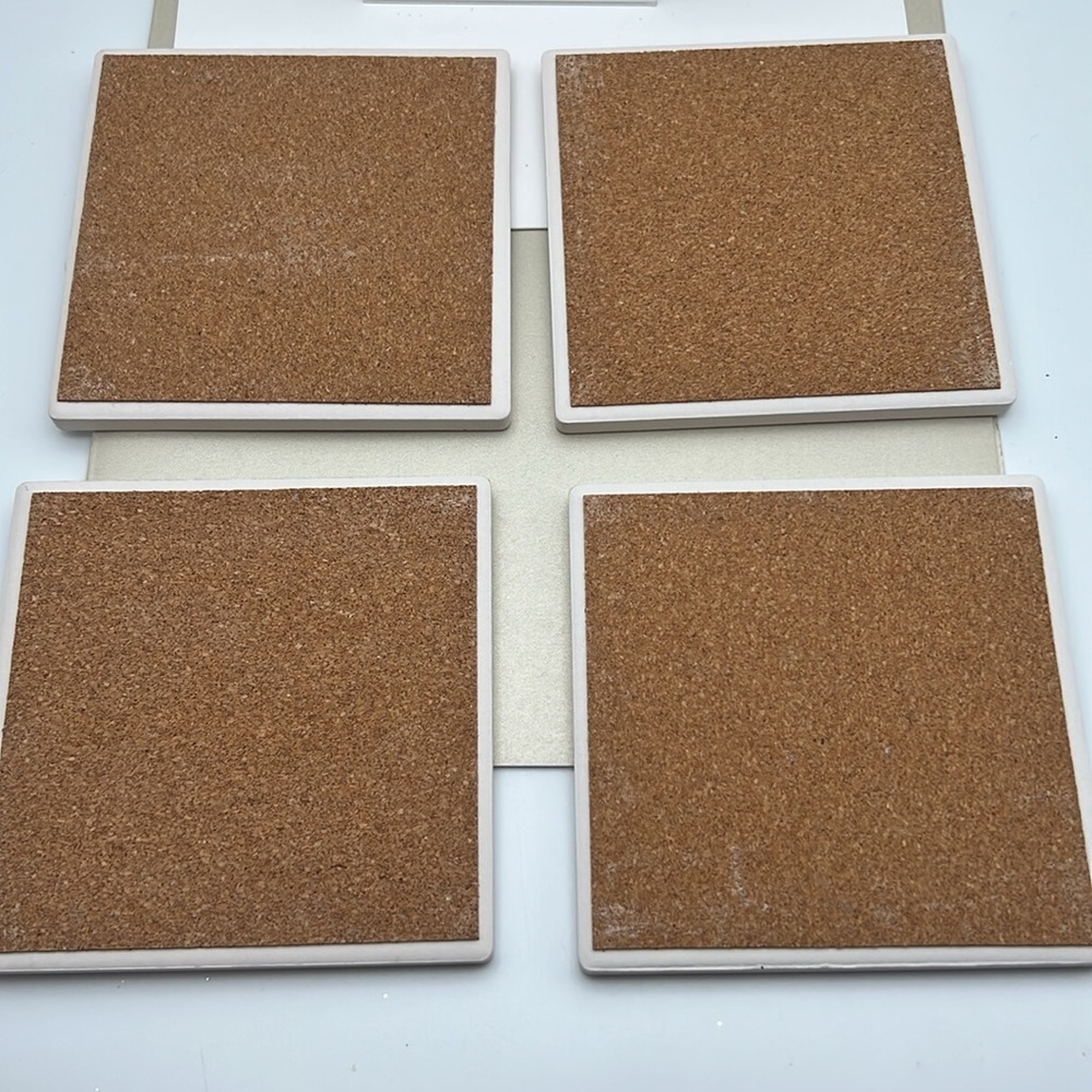 Coasters - Set Of Four Coasters Tile By Amanda Greenwood 4 x 4 NWOT - Picture 6 of 7